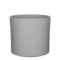 MICA Decorations Bloempot Era keramiek rond grijs - 26 x Ø 28 cm - pot