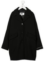 MM6 Maison Margiela Kids manteau à logo imprimé - Noir