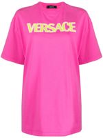 Versace t-shirt en coton à logo imprimé - Rose - thumbnail