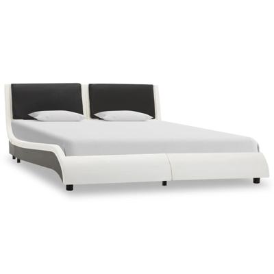 vidaXL Bedframe kunstleer wit en zwart 120x200 cm vidaXL Bedframe kunstleer wit en zwart 120x200 cm