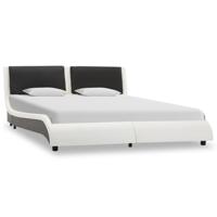 vidaXL Bedframe kunstleer wit en zwart 120x200 cm