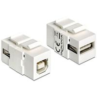 Delock Keystone USB2.0 A-bus > USB2.0 B-bus aan beide zijden inbouwbaar