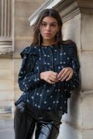 Colourful Rebel Rumi Flower T-shirt  Zwart Dames - Loose Fit - Katoen