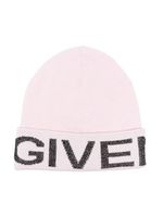 Givenchy Kids bonnet à logo en jacquard - Rose - thumbnail