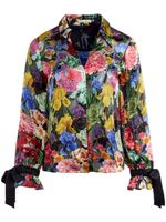 alice + olivia chemise Randa à fleurs brodées - Noir