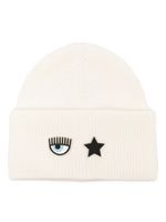 Chiara Ferragni bonnet nervuré à motif Eyelike - Blanc - thumbnail