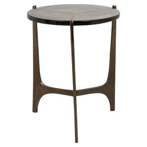 Richmond Bijzettafel Mateo Glas, 41cm - Brons - Rond