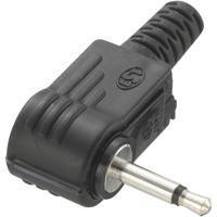 TRU COMPONENTS 718989 Jackplug 2.5 mm Stekker, haaks Aantal polen: 2 Mono Zwart 1 stuk(s) - thumbnail