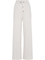 Brunello Cucinelli pantalon en cachemire mélangé à coupe ample - Blanc - thumbnail