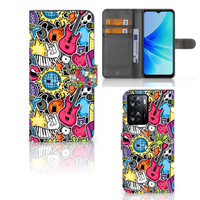 PPO A57 | A57s | A77 4G Wallet Case met Pasjes Punk Rock