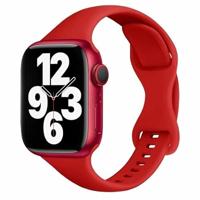 By Qubix - Sportbandje Slim Fit - Rood - Compatible met Apple Watch 44mm / 45mm / 46mm / 49mm - Compatible Apple watch bandjes