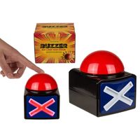 Buzzer TV show quiz drukknop met licht en geluid 11 cm   - - thumbnail