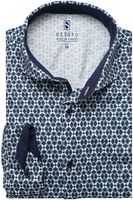 Desoto Slim Fit Jersey shirt blauw/wit, Motief