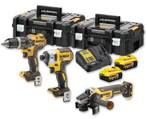 DeWalt DCK384P2T-QW | 18V XR Combiset | DCD796 + DCF887 + DCG405 | 2 x 5.0Ah accu en multilader | 2x TSTAK - DCK384P2T-QW