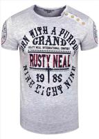 Rusty Neal - Heren T-shirt Grijs - 15216