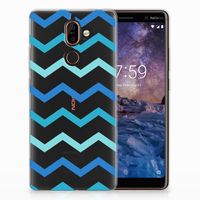 Nokia 7 Plus TPU bumper Zigzag Blauw