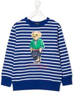 Ralph Lauren Kids sweat Polo Bear à rayures - Bleu