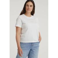 CALVIN KLEIN Plus T-shirt van biologisch katoen wit/ecru