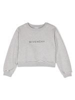 Givenchy Kids sweat crop à logo brodé - Gris - thumbnail