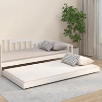 Bedframe massief grenenhout wit 90x200 cm