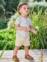 Babyset met T-shirt en short hemelsblauw - thumbnail