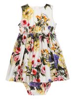 Dolce & Gabbana Kids robe en coton à fleurs - Jaune