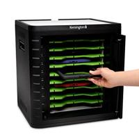 Kensington Charge & Sync Cabinet, Universeel Tablet, 10 Tablets Per Keer, Geschikt voor iPads, Galaxy Tabs, Kindles en Meer, Ingebouwde koelventilator, 43 x 40 x 35 Centimeter, Zwart, K67862EU
