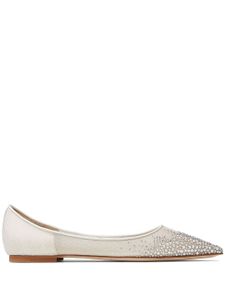 Jimmy Choo ballerines Love à ornements en cristal - Blanc