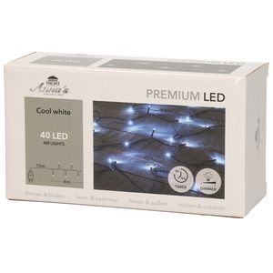 Kerstverlichting helder wit 40 leds met dimmer en timer functie 400 cm   -