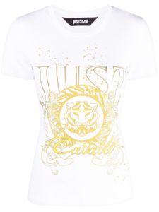 Just Cavalli t-shirt en coton à imprimé tigre - Blanc