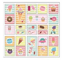 W&O stickervel 3D Sweets 20 x 19,5 cm papier 25 stuks