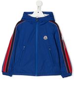 Moncler Enfant veste zippée à patch logo - Bleu - thumbnail