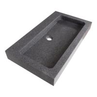 Sanituba Grey Stone wastafel graniet zonder kraangaten 80cm