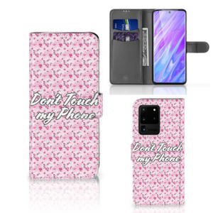 Samsung Galaxy S20 Ultra Portemonnee Hoesje Flowers Pink DTMP