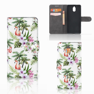 Nokia 3.1 (2018) Telefoonhoesje met Pasjes Flamingo Palms Nokia 3.1 (2018) Telefoonhoesje met Pasjes Flamingo Palms
