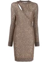 Stella McCartney robe en maille à sequins brodés - Gris