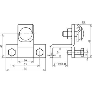 DEHN AK 6.10 KB S KBF18 35 STTZN Overspanningsveilig bevestigingselement 1 stuk(s)