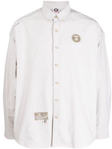 AAPE BY *A BATHING APE® chemise en coton à patch logo - Gris