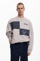 Sweatshirt met patches - BLACK - M - thumbnail