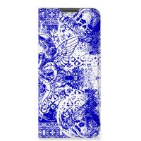 Mobiel BookCase OPPO A54 5G | A74 5G | A93 5G Angel Skull Blauw