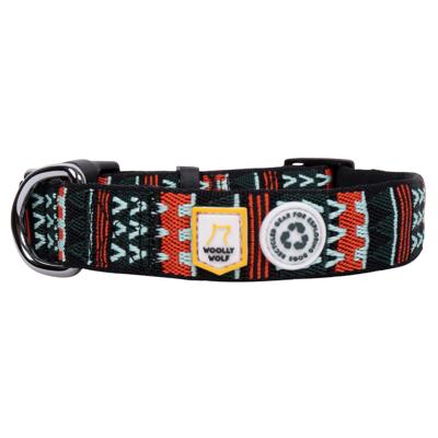 WOOLLY WOLF Hondenhalsband Explorer, groen-oranje-munt, Maat: S WOOLLY WOLF Hondenhalsband Explorer, groen-oranje-munt, Maat: S
