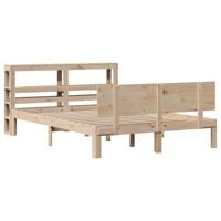 vidaXL Bedframe met hoofdbord massief grenenhout 120x190 cm