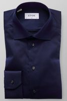 ETON Slim Fit Overhemd marine, Effen - thumbnail