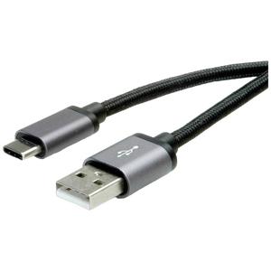 ROLINE 11029029 USB-kabel USB 2.0 3 m USB A USB C Zwart, Zilver