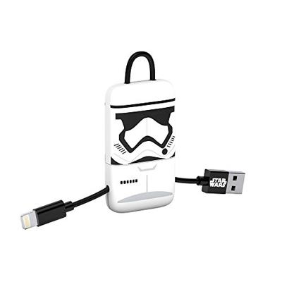 Tribe Star Wars USB naar Lightning Sync & Charge Kabel voor Apple iPhone (Apple MFi gecertificeerd), 22 cm - Stormtrooper