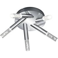 LED Plafondlamp - Badkamerlamp - Trion Balo - 15W - Warm Wit 3000K - 5-lichts - Rond - Glans Chroom - Spatwaterdicht