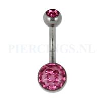 Navelpiercing multisteen roze