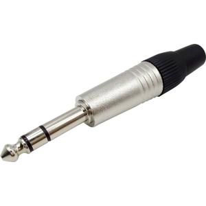 TRU COMPONENTS 1408825 Jackplug 6.35 mm Stekker, recht Aantal polen: 3 Stereo Zilver 1 stuk(s)