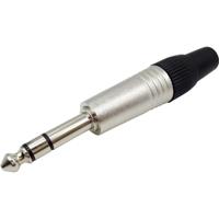 TRU COMPONENTS 1408825 Jackplug 6.35 mm Stekker, recht Aantal polen: 3 Stereo Zilver 1 stuk(s) - thumbnail