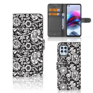 Motorola Moto G100 Hoesje Black Flowers